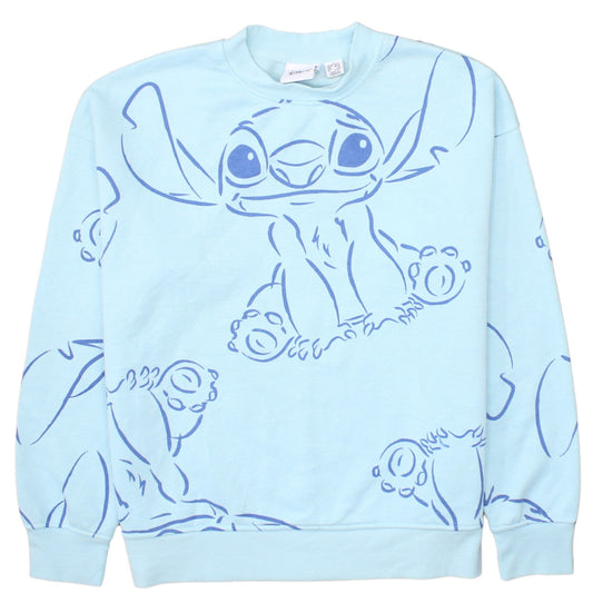 Disney Women Blue Stitch Pullover Sweatshirt Size S