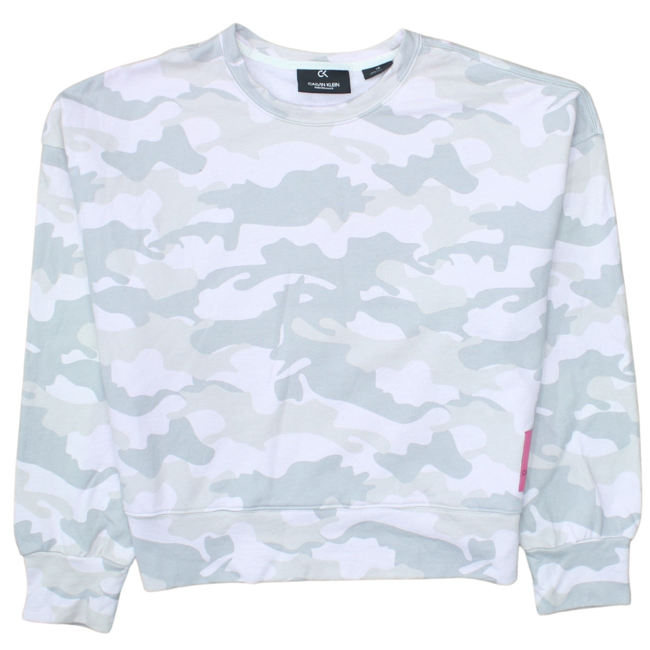 Calvin Klein Performance Women's Grey Camo Pullover Sweatshirt L