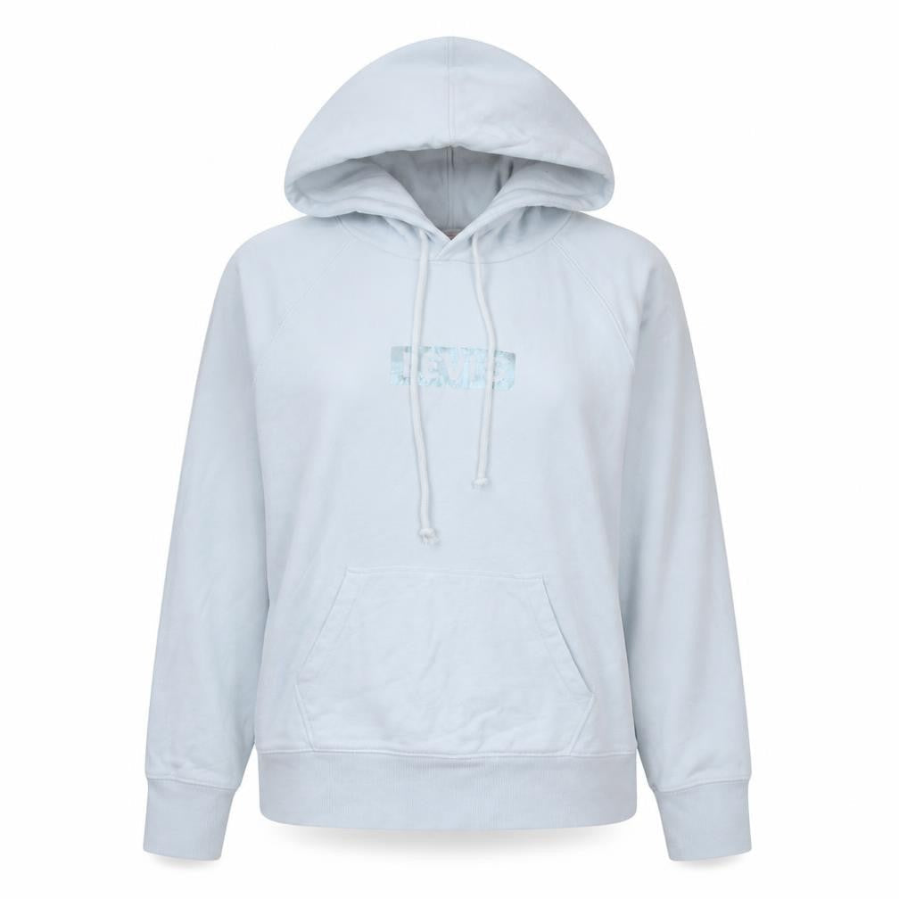 Levi's Womens Light Blue XS Pullover Hoodie with Logo Print