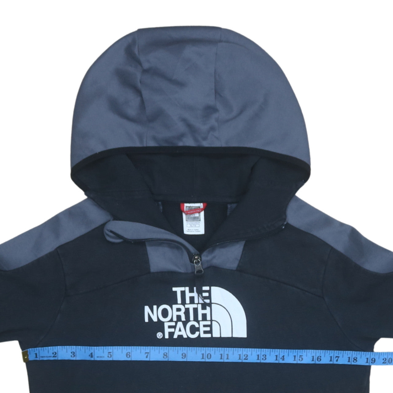 The North Face Boys Black XL Pullover Hoodie Fleece 1/4 Zip Logo Sweatshirt