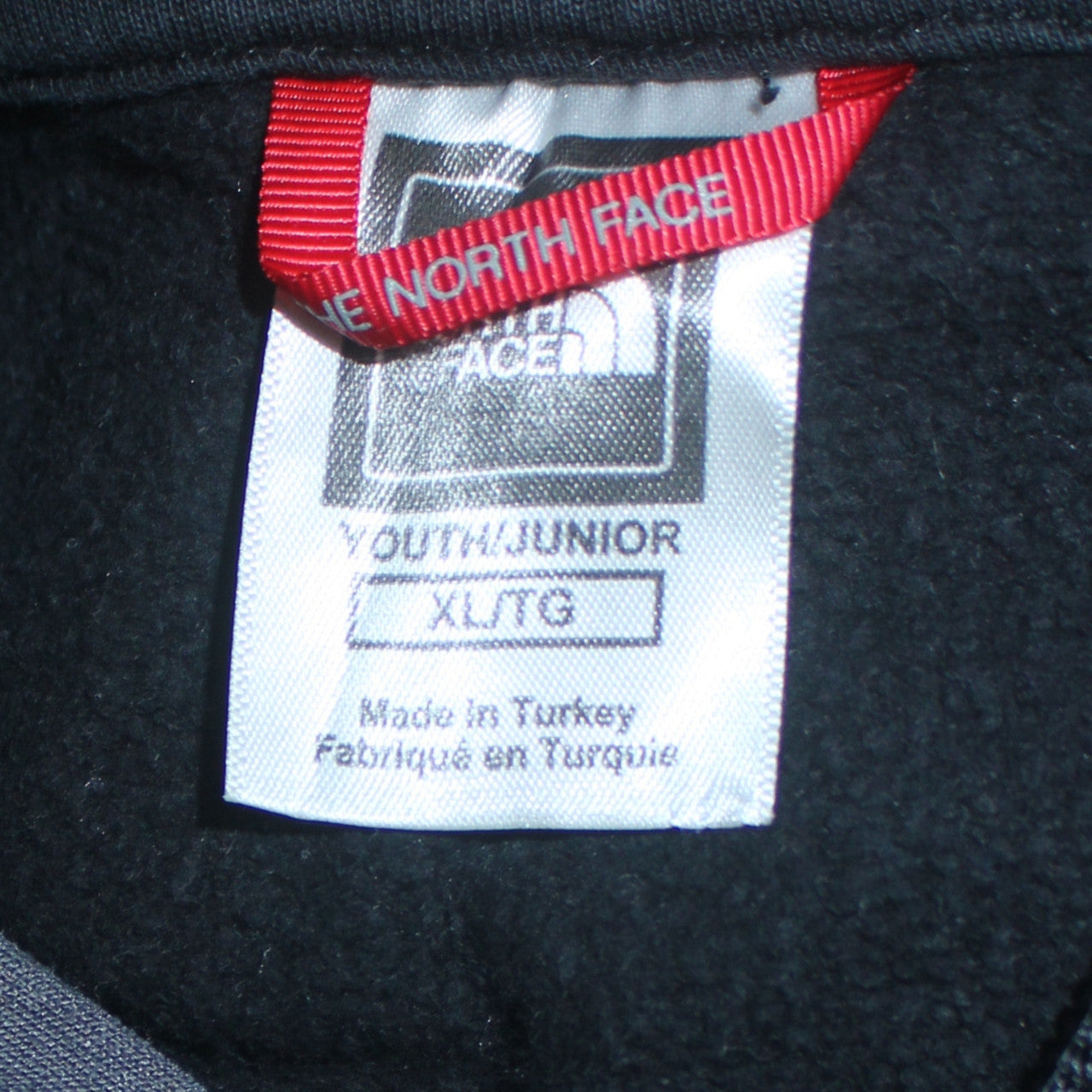 The North Face Boys Black XL Pullover Hoodie Fleece 1/4 Zip Logo Sweatshirt