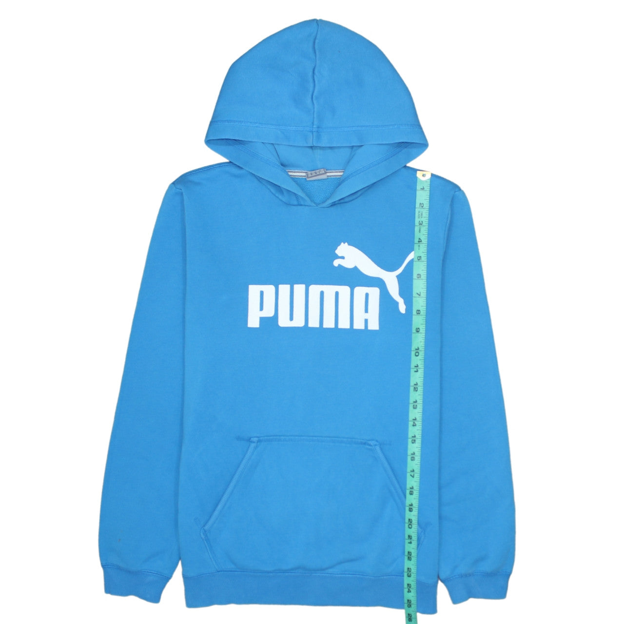 Puma Boys Blue Pullover Hoodie 12-13 Years Regular Fit Fleece Sweatshirt