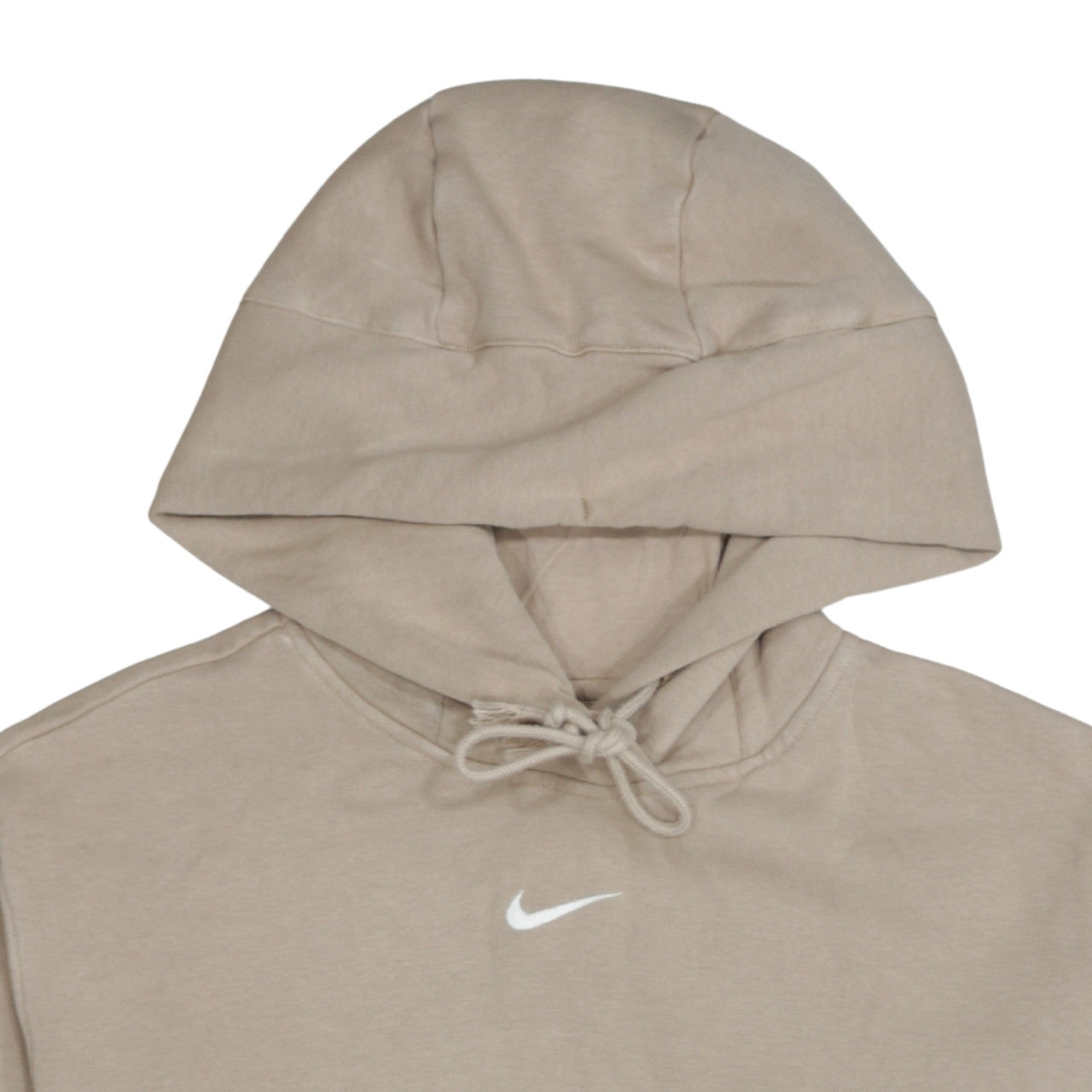Nike Womens Beige XS Pullover Hoodie with Logo and Kangaroo Pocket