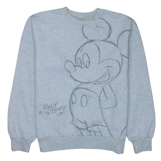 Disney Women Grey Mickey Mouse Pullover Sweatshirt Size 2XS