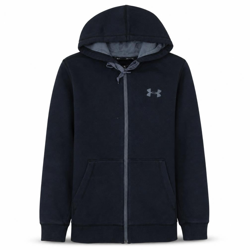 Under Armour Men's Black Full Zip Hoodie Small Slim Fit Fleece