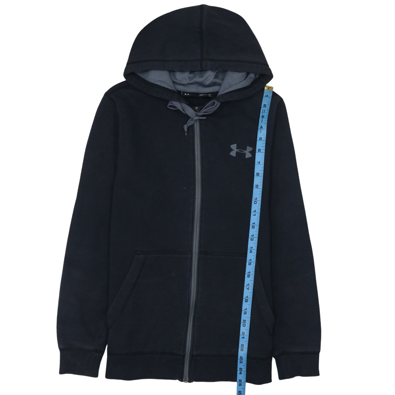 Under Armour Men's Black Full Zip Hoodie Small Slim Fit Fleece