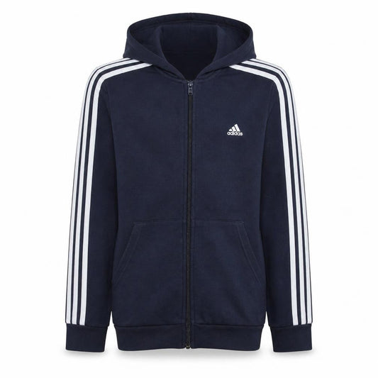 Adidas Boys Blue Full Zip Hoodie 13-14 Years Regular Fit Sportswear