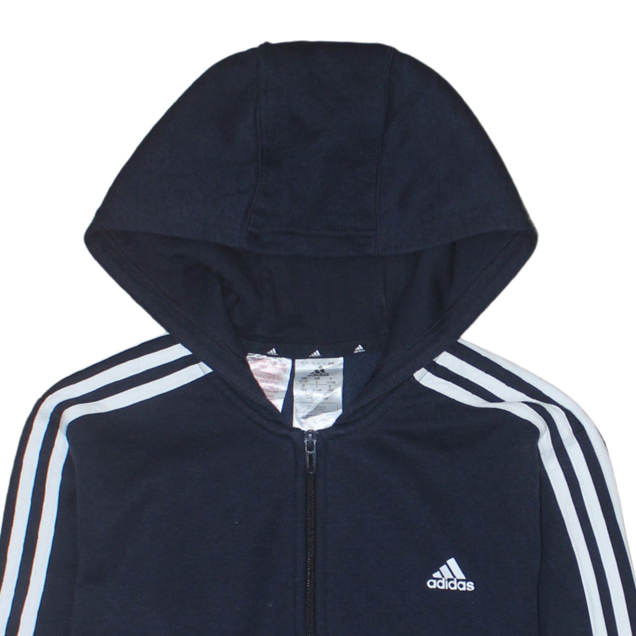 Adidas Boys Blue Full Zip Hoodie 13-14 Years Regular Fit Sportswear