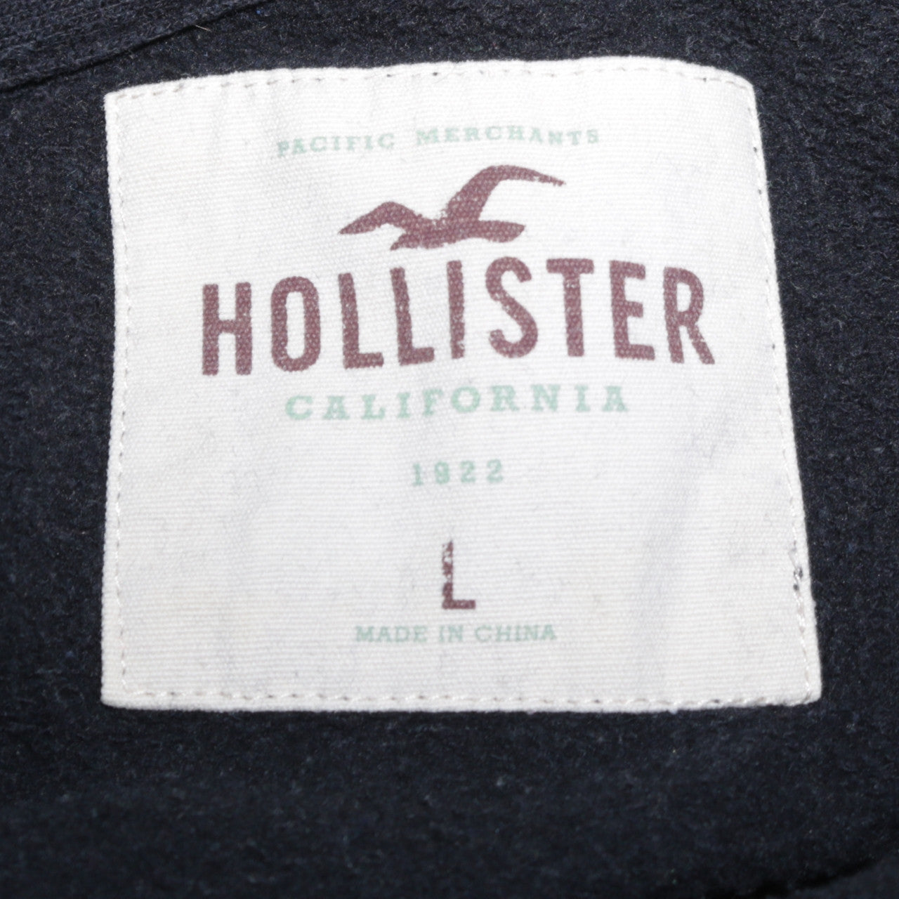 Hollister Men's Black Full Zip Hoodie L Logo Graphic Fleece