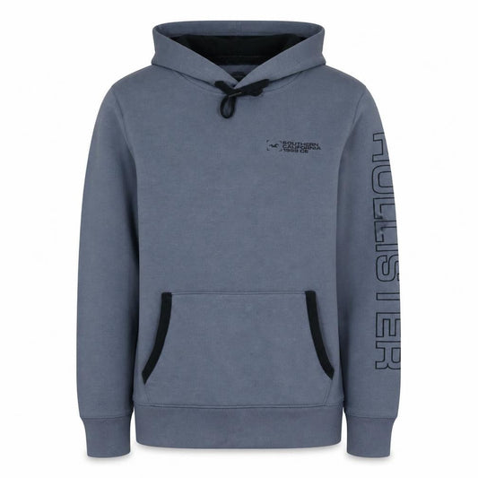 Hollister Men's Blue Pullover Hoodie Size S Graphic Print