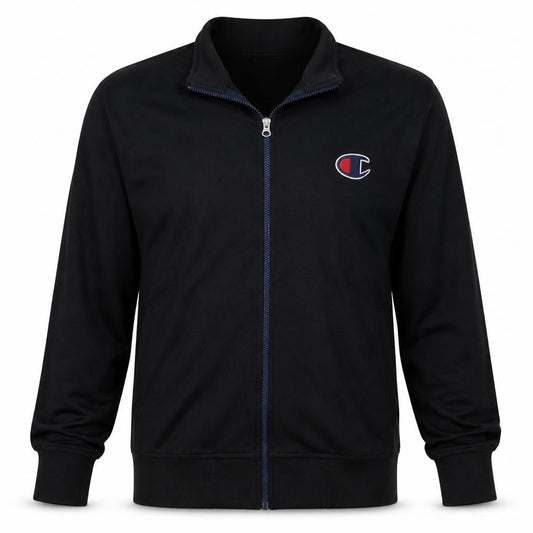 Champion Men's Black L Track Jacket Full Zip Logo Sportswear