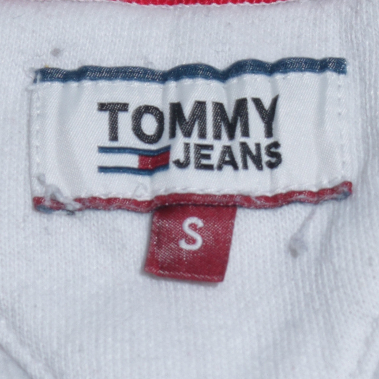 Tommy Jeans Women's White Small Cotton Pullover Sweatshirt