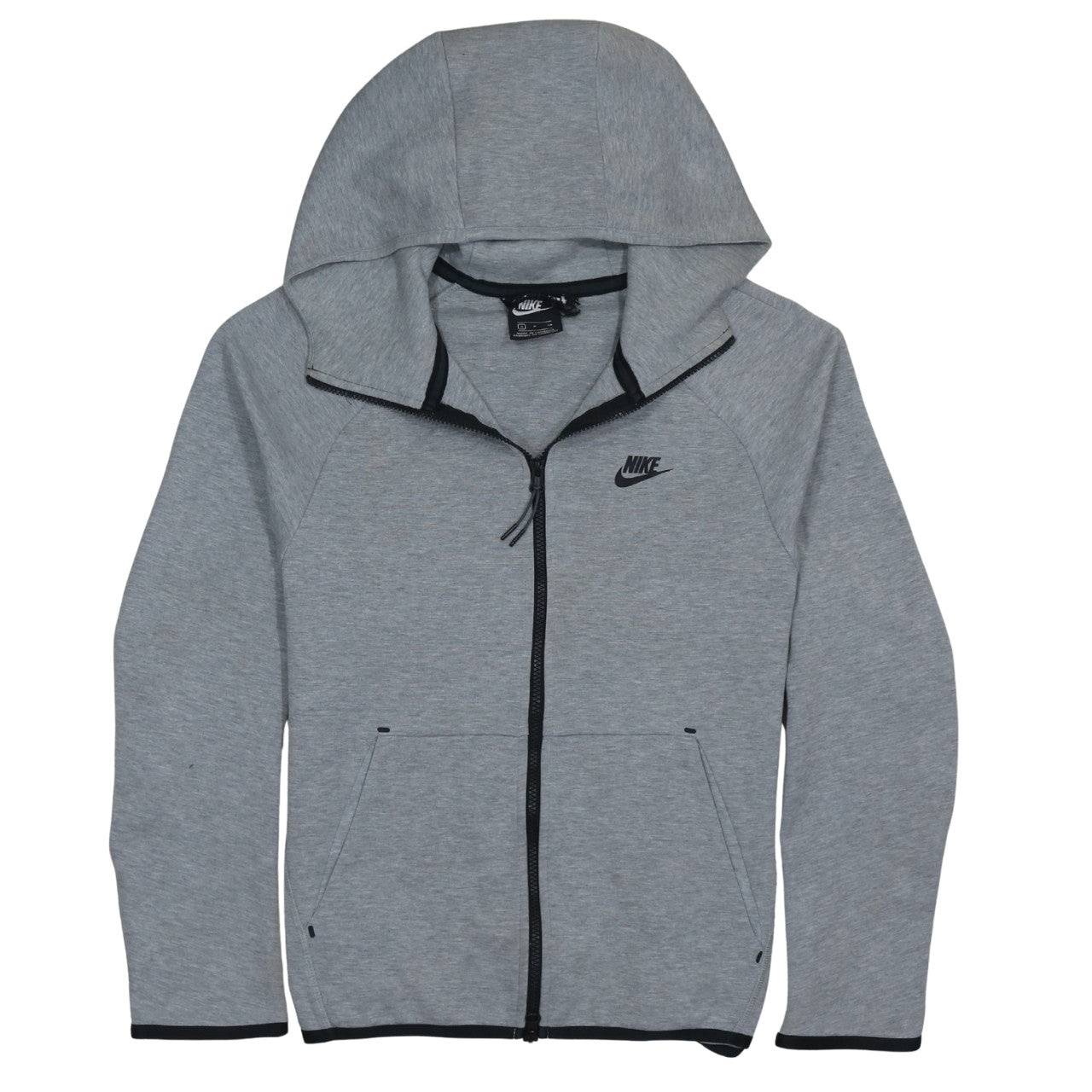 Nike Men Grey Full Zip Hoodie Small Sportswear Cotton Blend