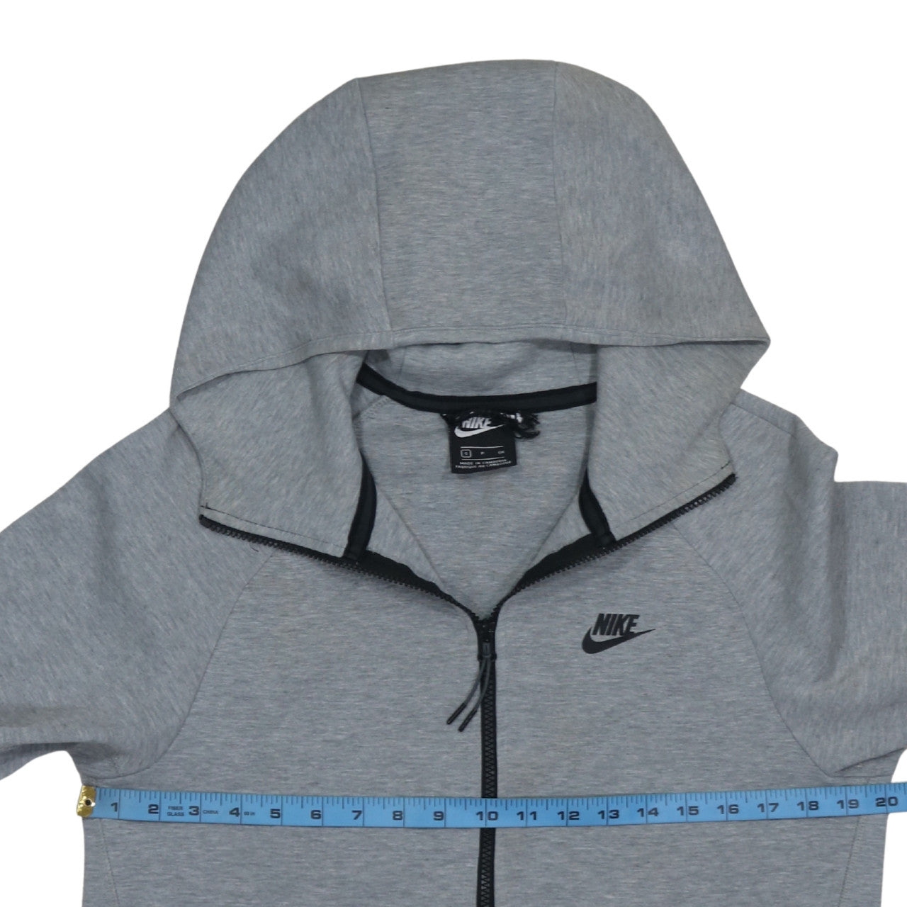 Nike Men Grey Full Zip Hoodie Small Sportswear Cotton Blend