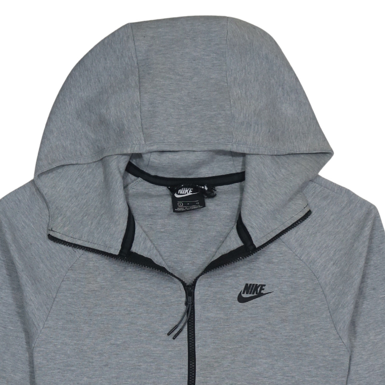 Nike Men Grey Full Zip Hoodie Small Sportswear Cotton Blend