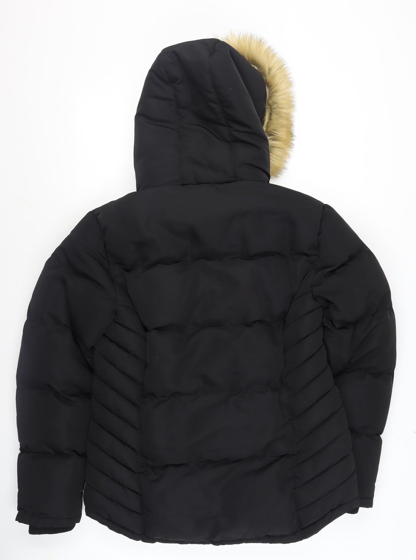 SoulCal & Co Womens Black Size 14 Puffer Hooded Winter Jacket