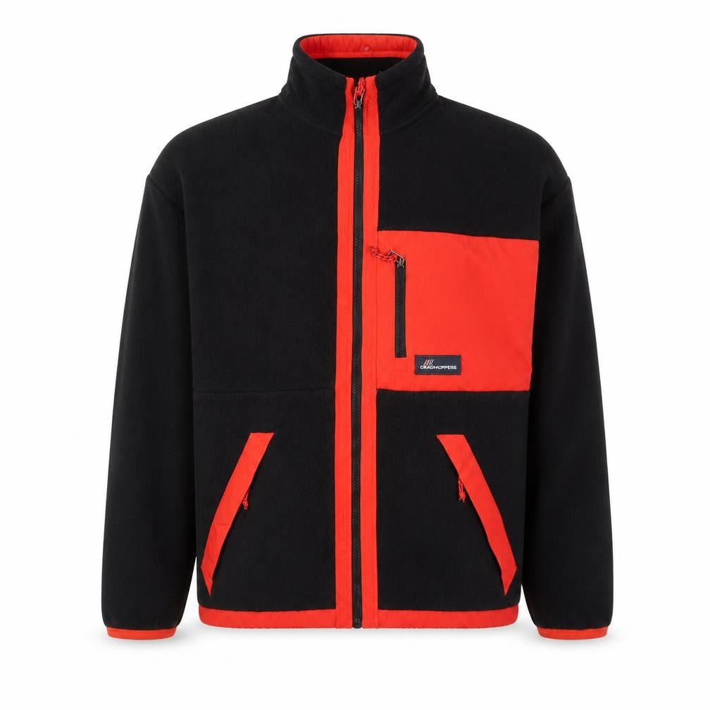 Craghoppers Men's Black & Red Fleece Full Zip Outdoor Jacket Size S