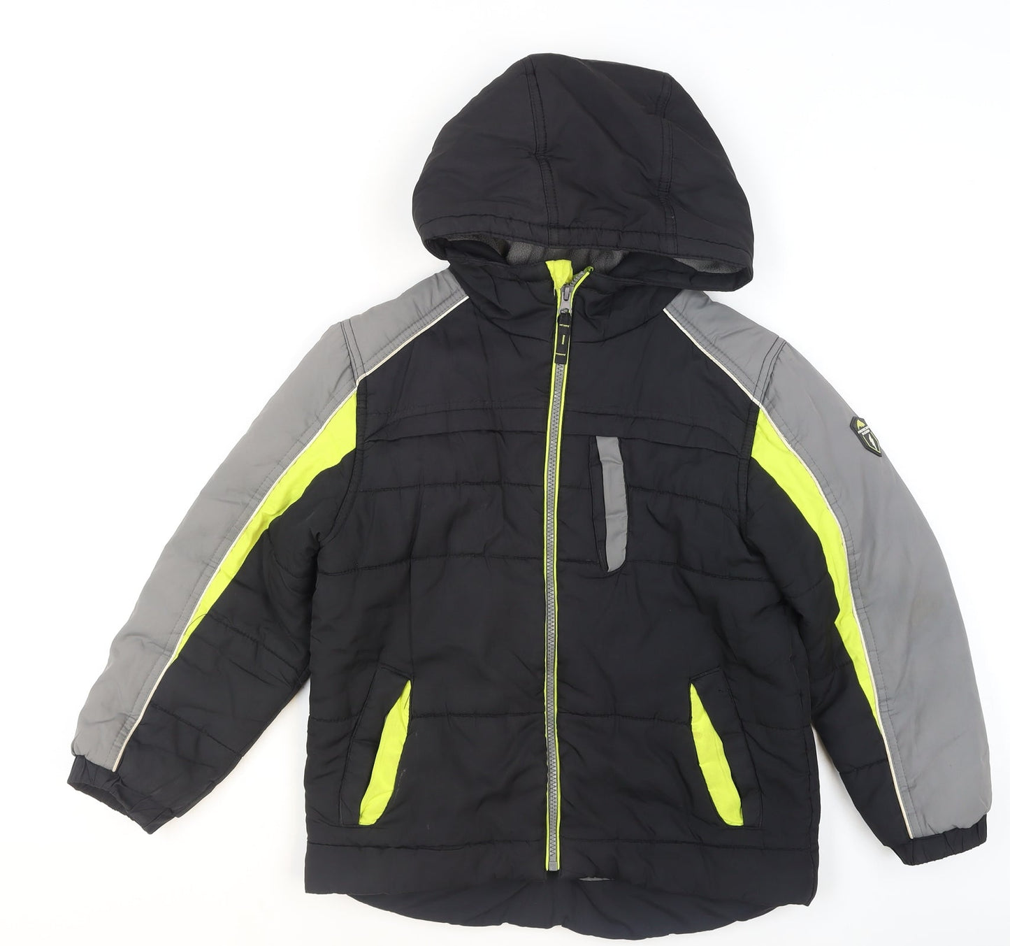 Protection System Boys Black Puffer Jacket 8 Years Hooded Full Zip Winter Coat