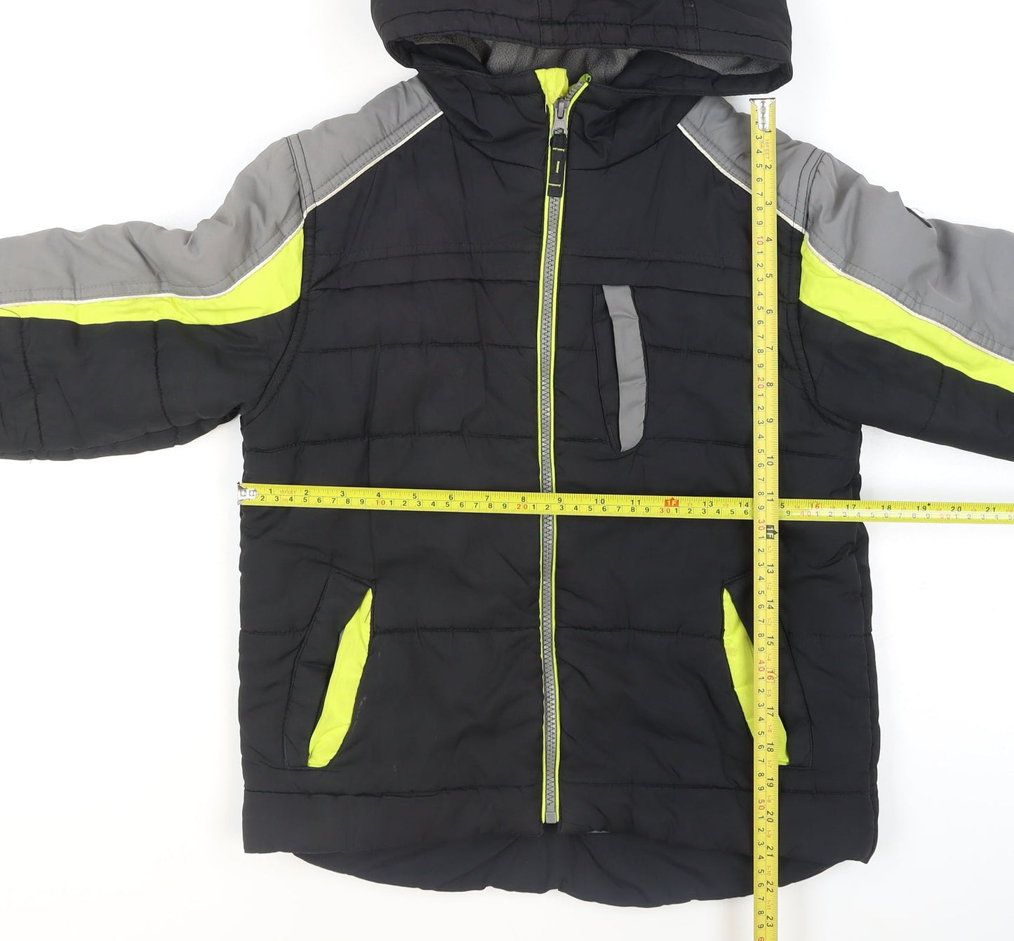 Protection System Boys Black Puffer Jacket 8 Years Hooded Full Zip Winter Coat