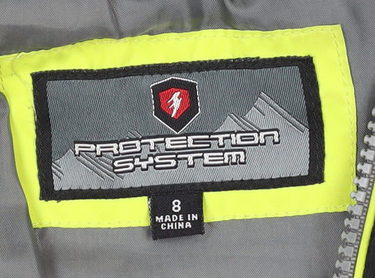 Protection System Boys Black Puffer Jacket 8 Years Hooded Full Zip Winter Coat