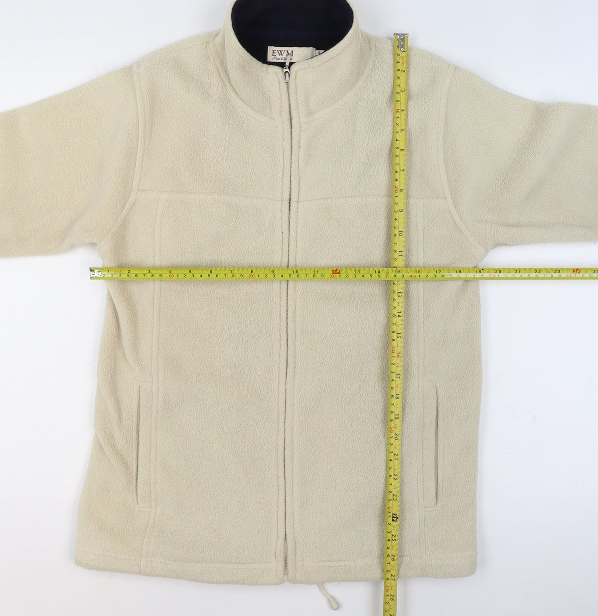 EWM Women’s Beige Fleece Full Zip Jacket Size 10 Regular Fit
