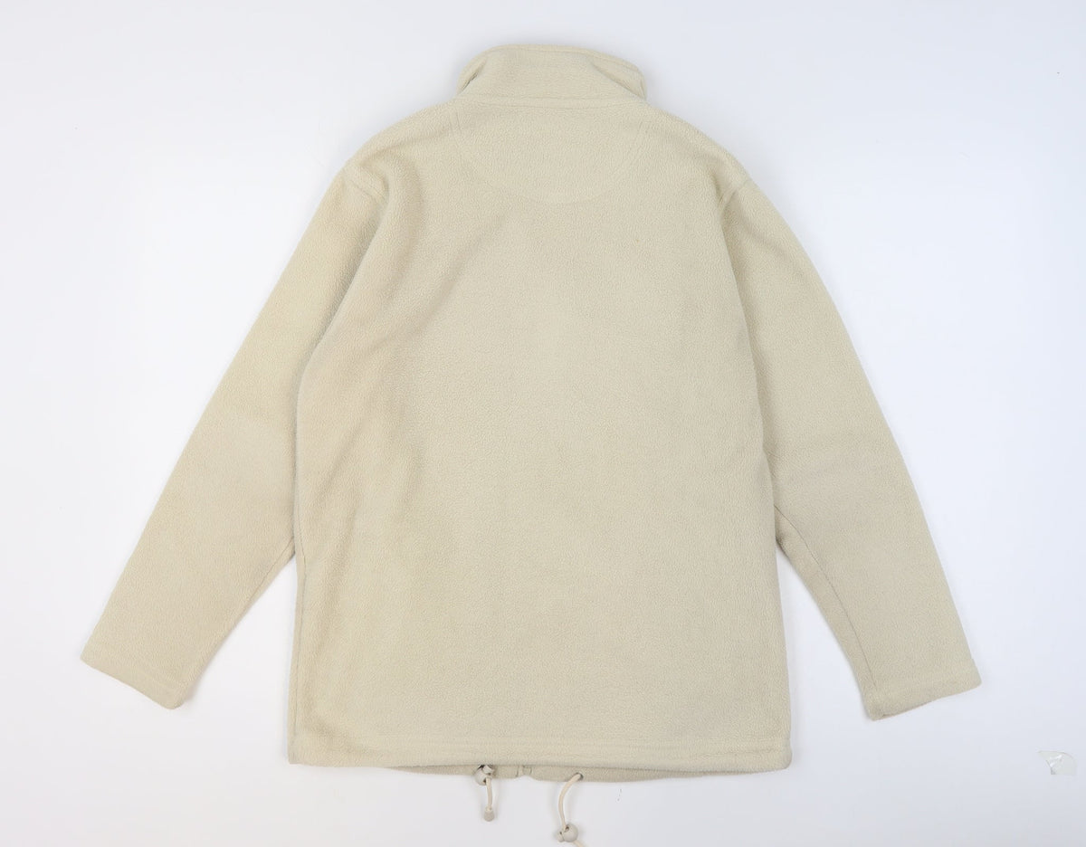 EWM Women’s Beige Fleece Full Zip Jacket Size 10 Regular Fit