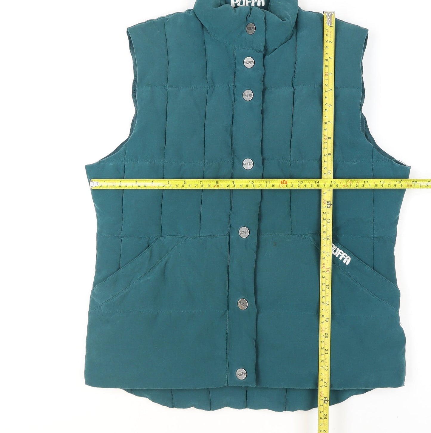 Puffa Women's Green Quilted Puffer Waistcoat Size 14