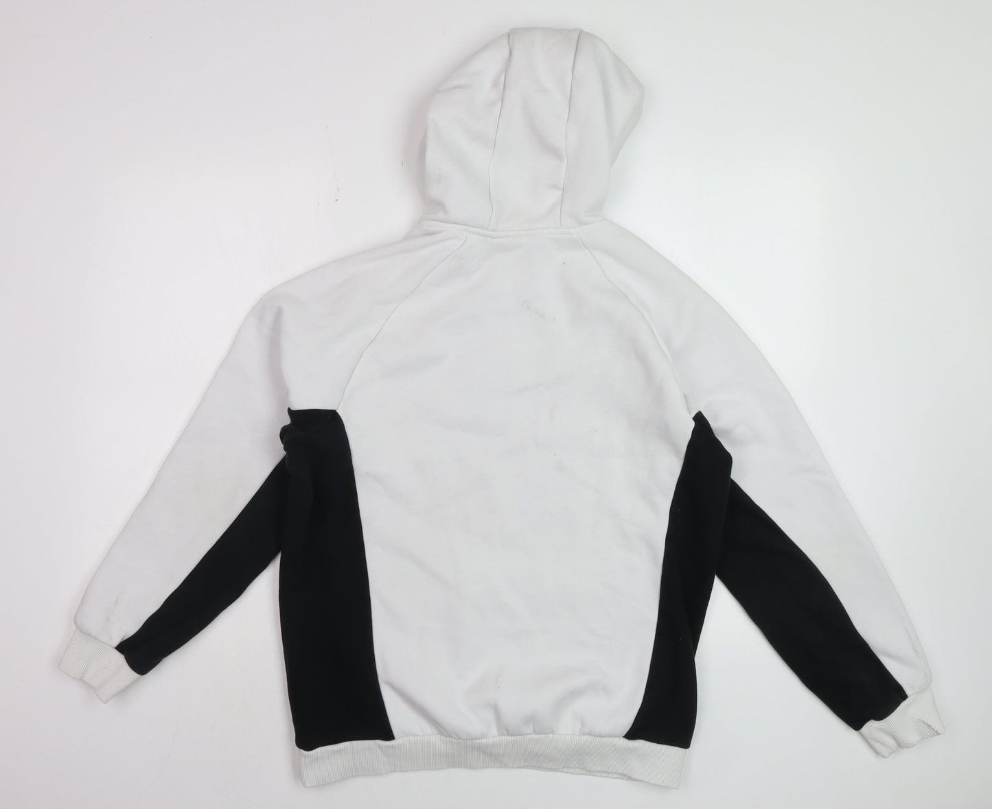 FILA Men's White Colour Block Hoodie Size M Pullover Fleece