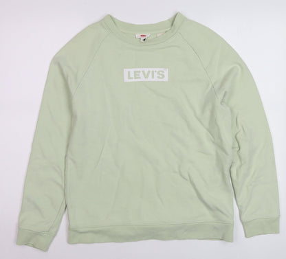 Levi's Women's Green Small Crew Neck Pullover Sweatshirt