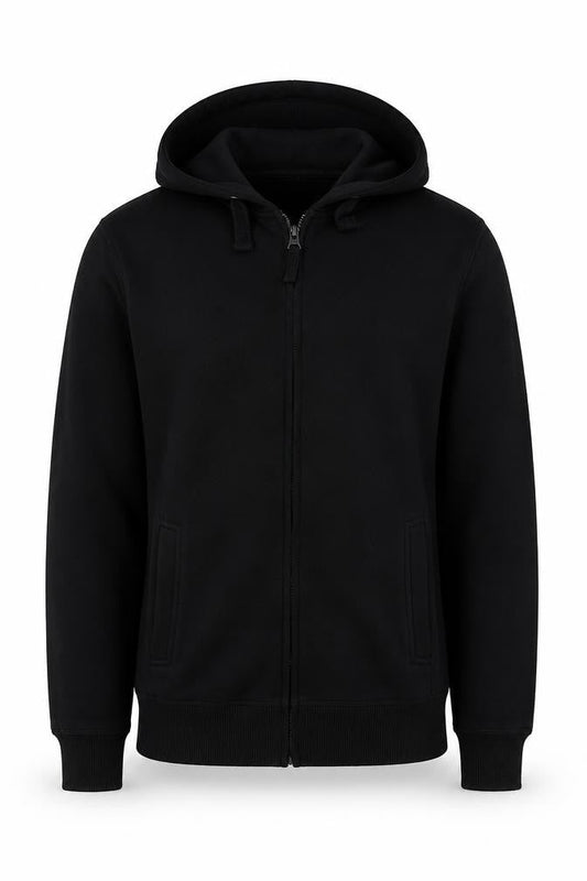 TEX Men's Black Full Zip Fleece Lined Hoodie Size S