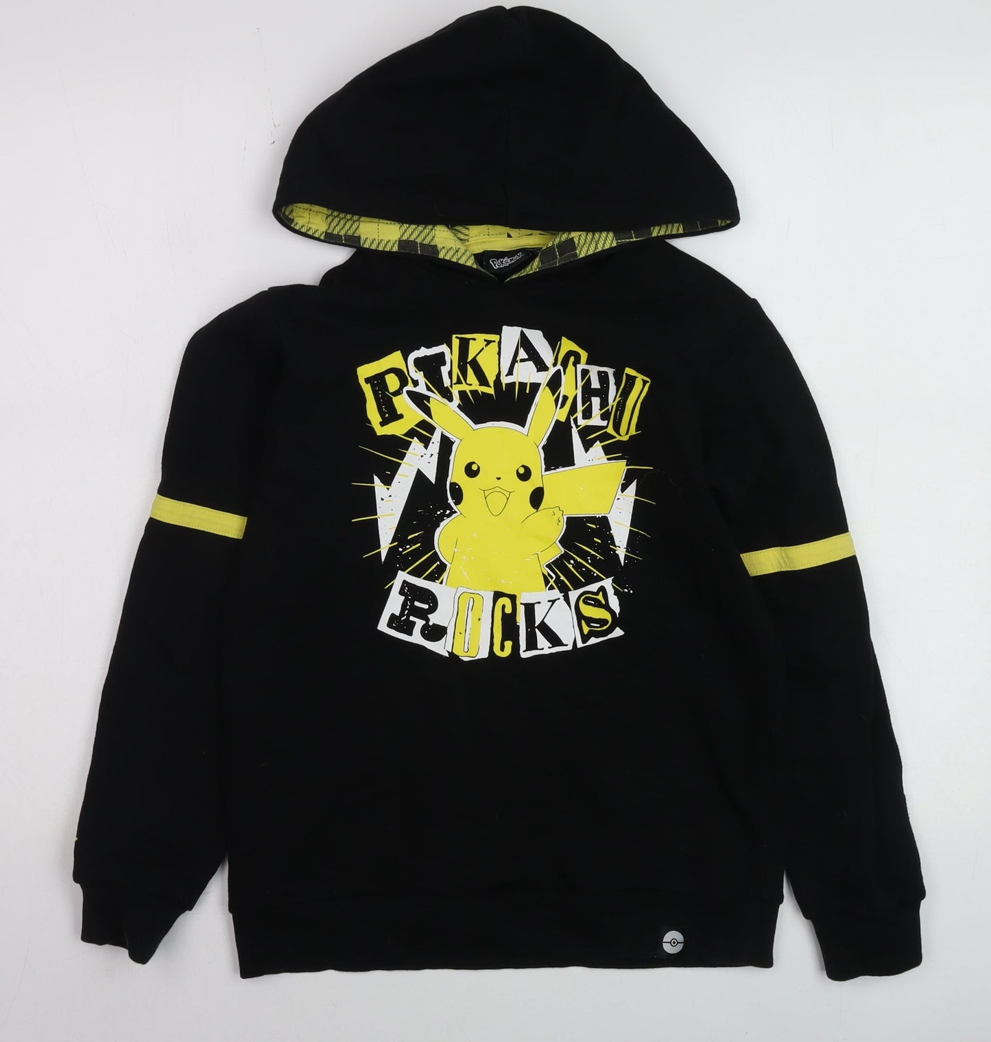 Pokémon Boys Black Pikachu Rocks Pullover Hoodie 9-10 Years