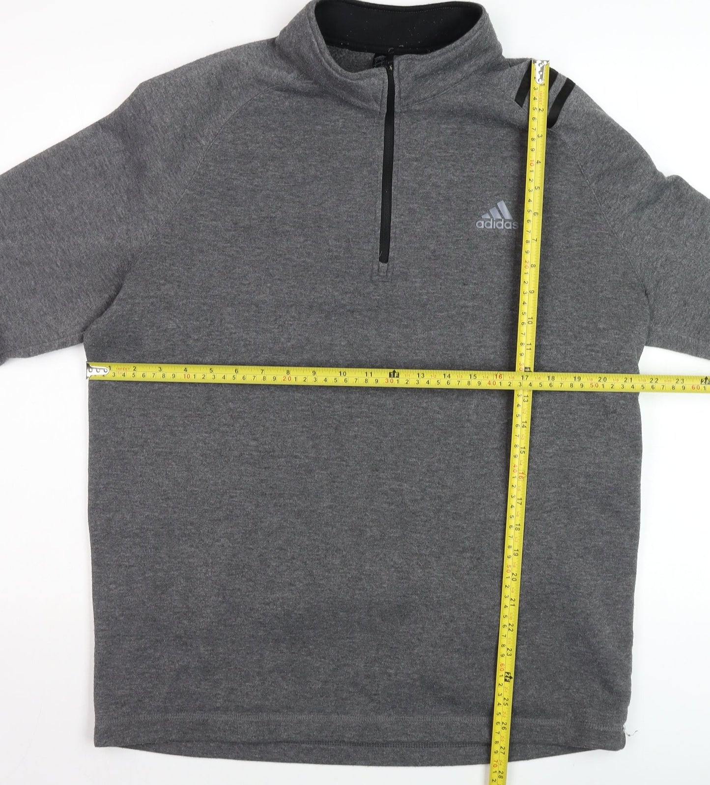 Adidas Men Grey Golf 1/2 Zip Mock Neck Fleece Sweatshirt L