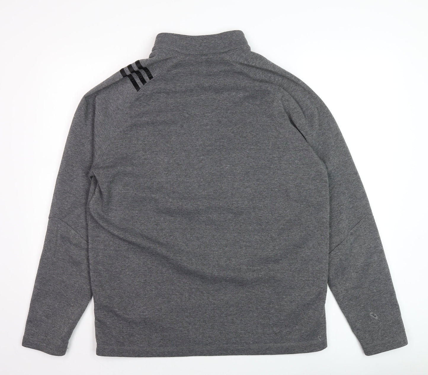 Adidas Men Grey Golf 1/2 Zip Mock Neck Fleece Sweatshirt L