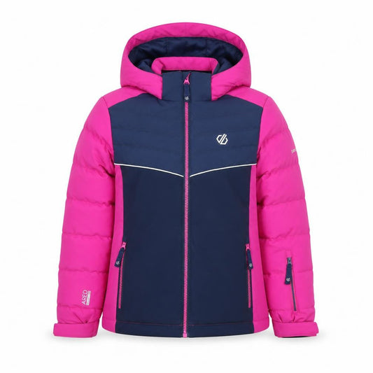 Dare 2b Girls Pink & Blue Hooded Puffer Jacket 9-10 Years Winter Coat