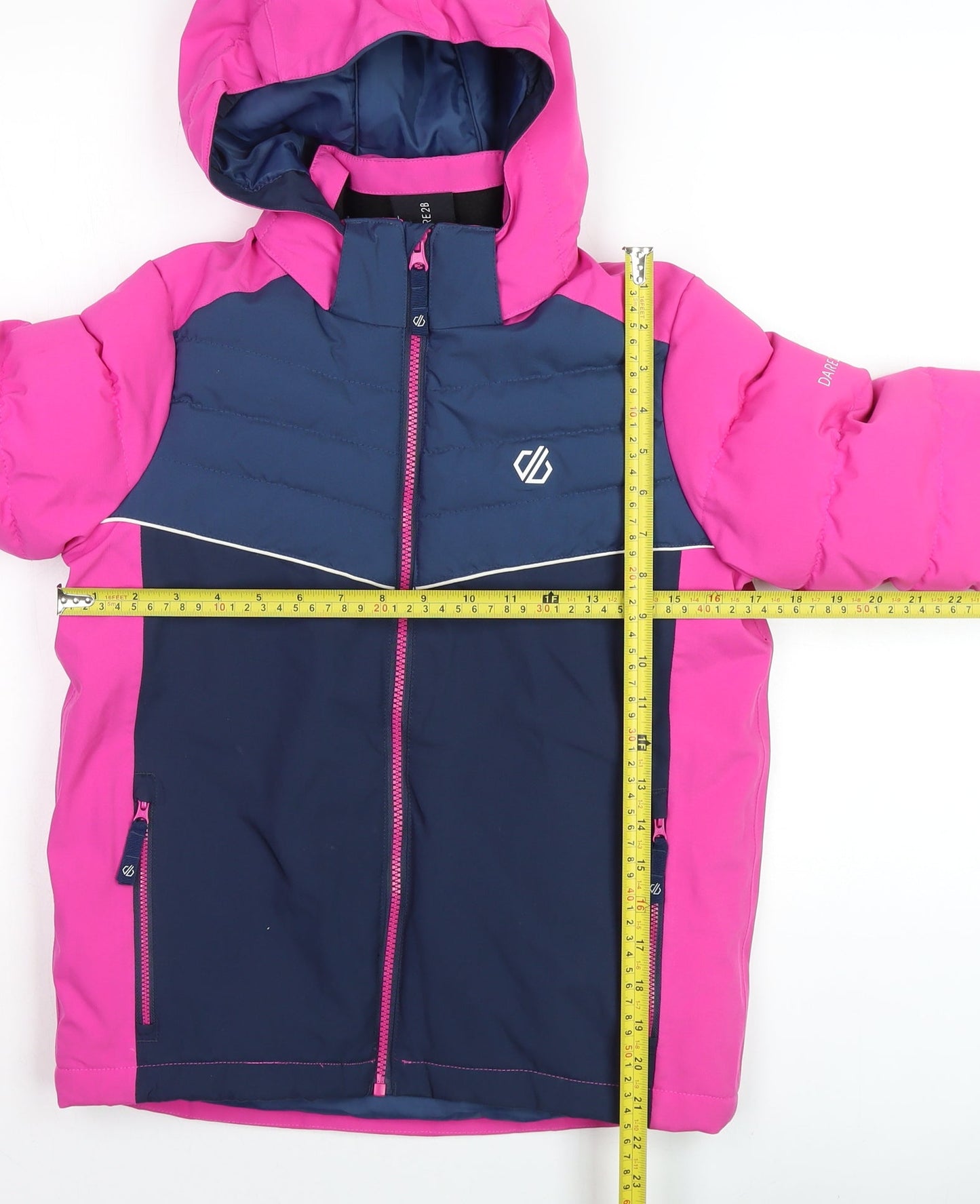 Dare 2B Girls Pink & Blue Hooded Puffer Jacket 9-10 Years Winter Coat