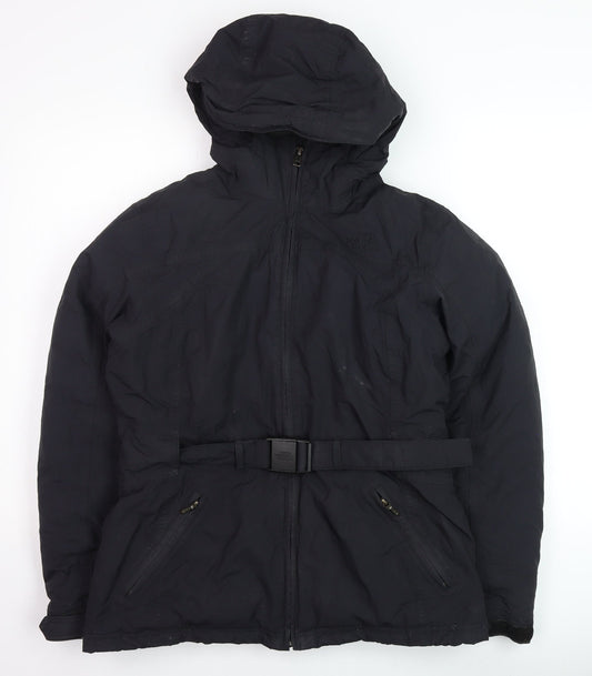 The North Face Womens Black M Belted Hooded Parka Jacket