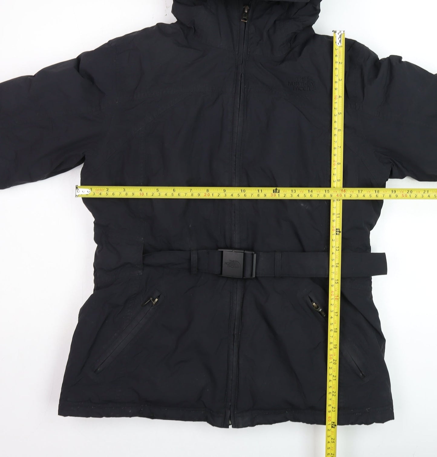 The North Face Womens Black M Belted Hooded Parka Jacket