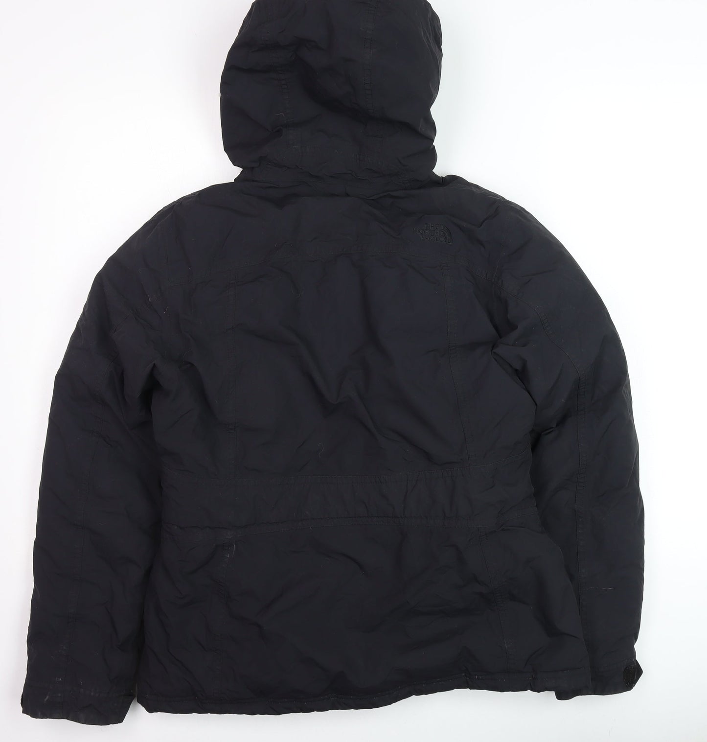 The North Face Womens Black M Belted Hooded Parka Jacket
