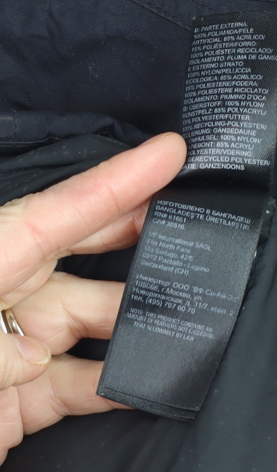 The North Face Womens Black M Belted Hooded Parka Jacket