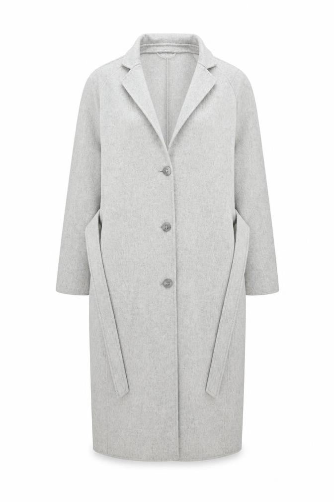 Gap Women’s Grey Wool Blend Long Belted Overcoat Size M