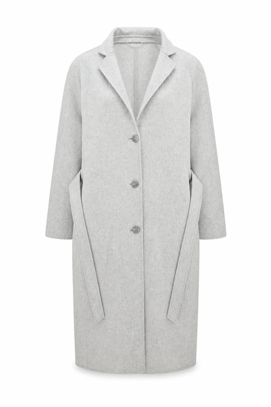 Gap Women’s Grey Wool Blend Long Belted Overcoat Size M