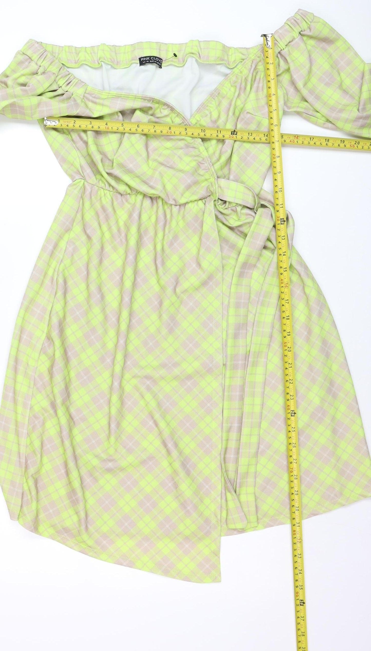 Pink Clove Women’s Multicoloured Off Shoulder Wrap Dress Size 16