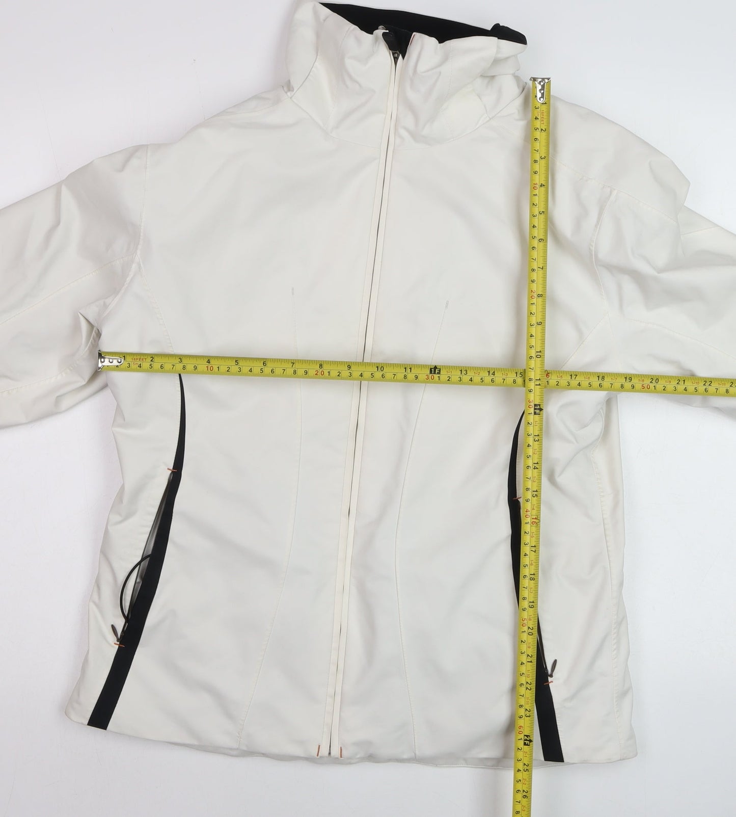 KJUS Womens White Size 12 Ski Jacket Full Zip Waterproof Winter Coat