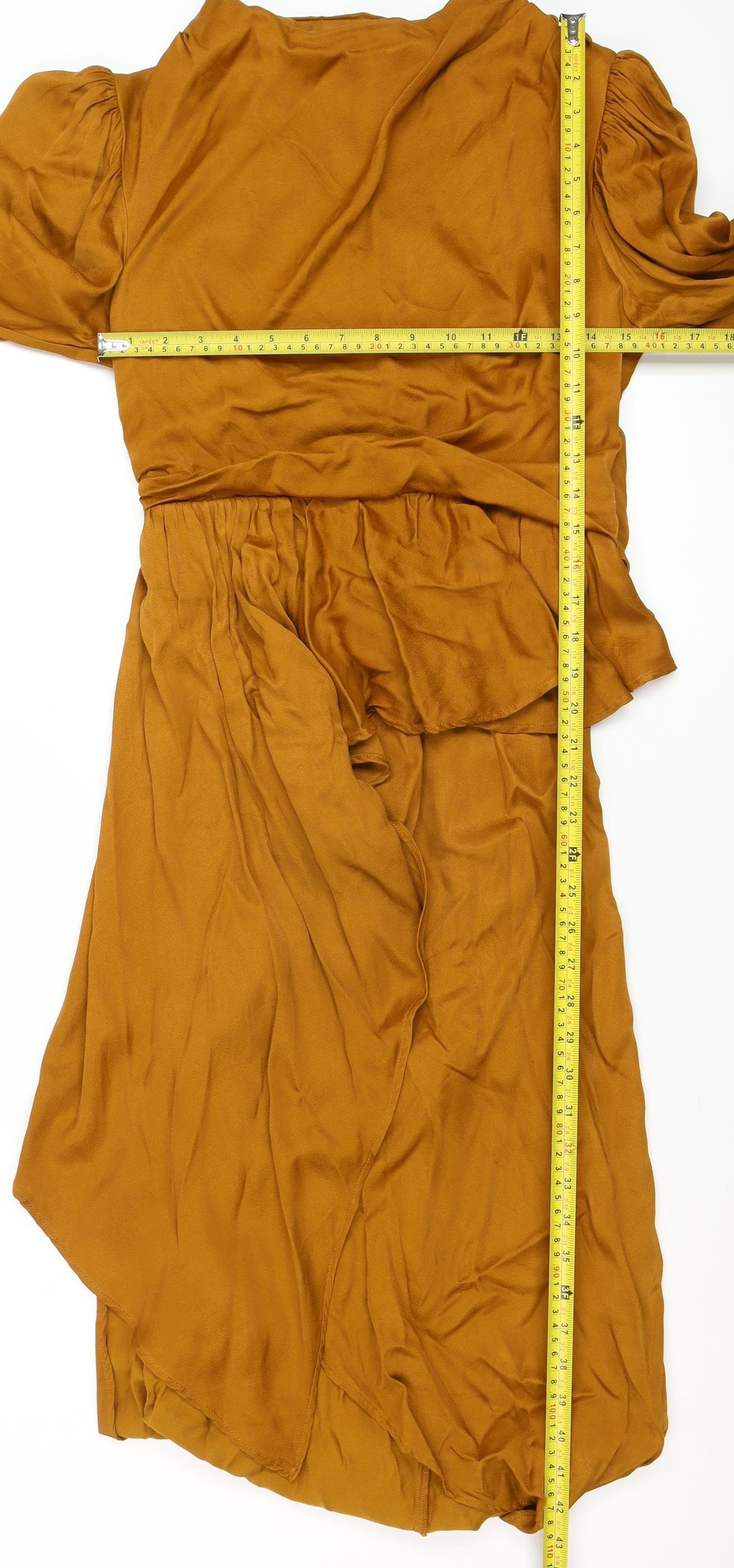 ASOS Women’s Brown Viscose Hi-Low Wrap Dress Size 12 Elegant Midi