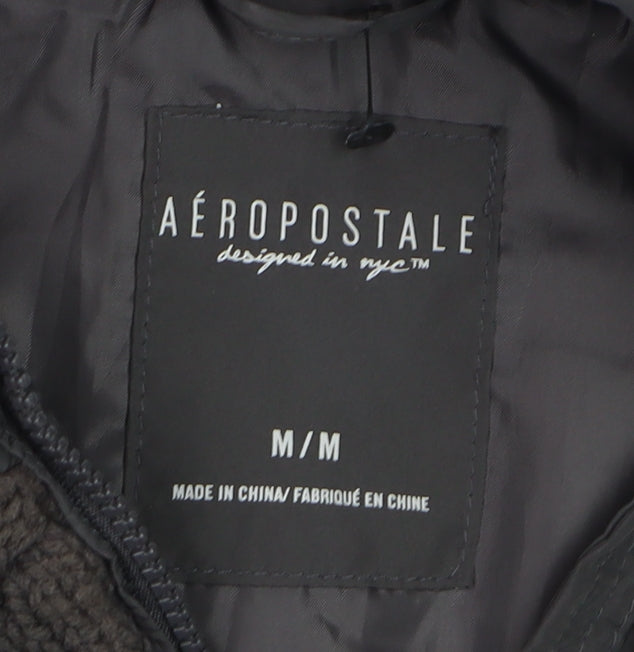 Aéropostale Women's Black Hooded Puffer Waistcoat Size M