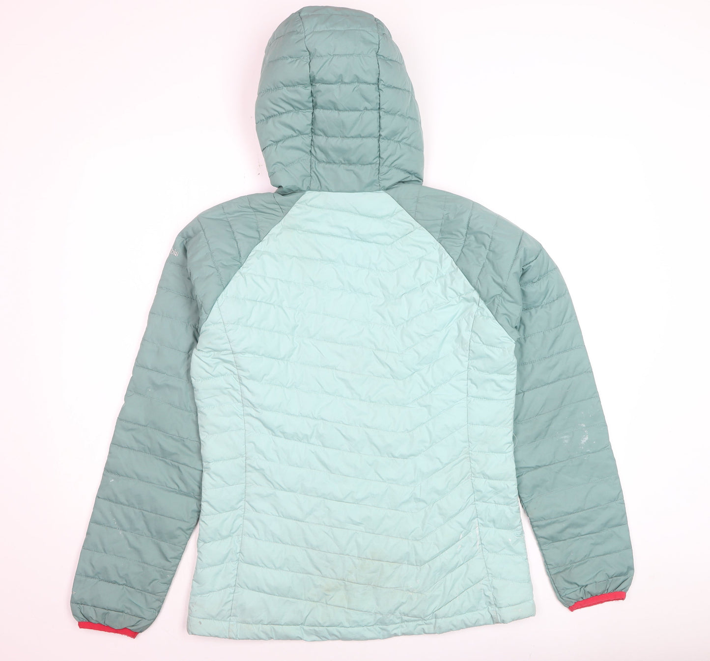 Columbia Womens Green Hooded Puffer Jacket M Winter Outdoor Zip Coat