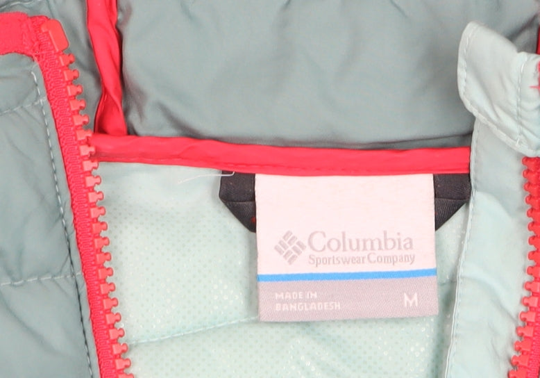 Columbia Womens Green Hooded Puffer Jacket M Winter Outdoor Zip Coat