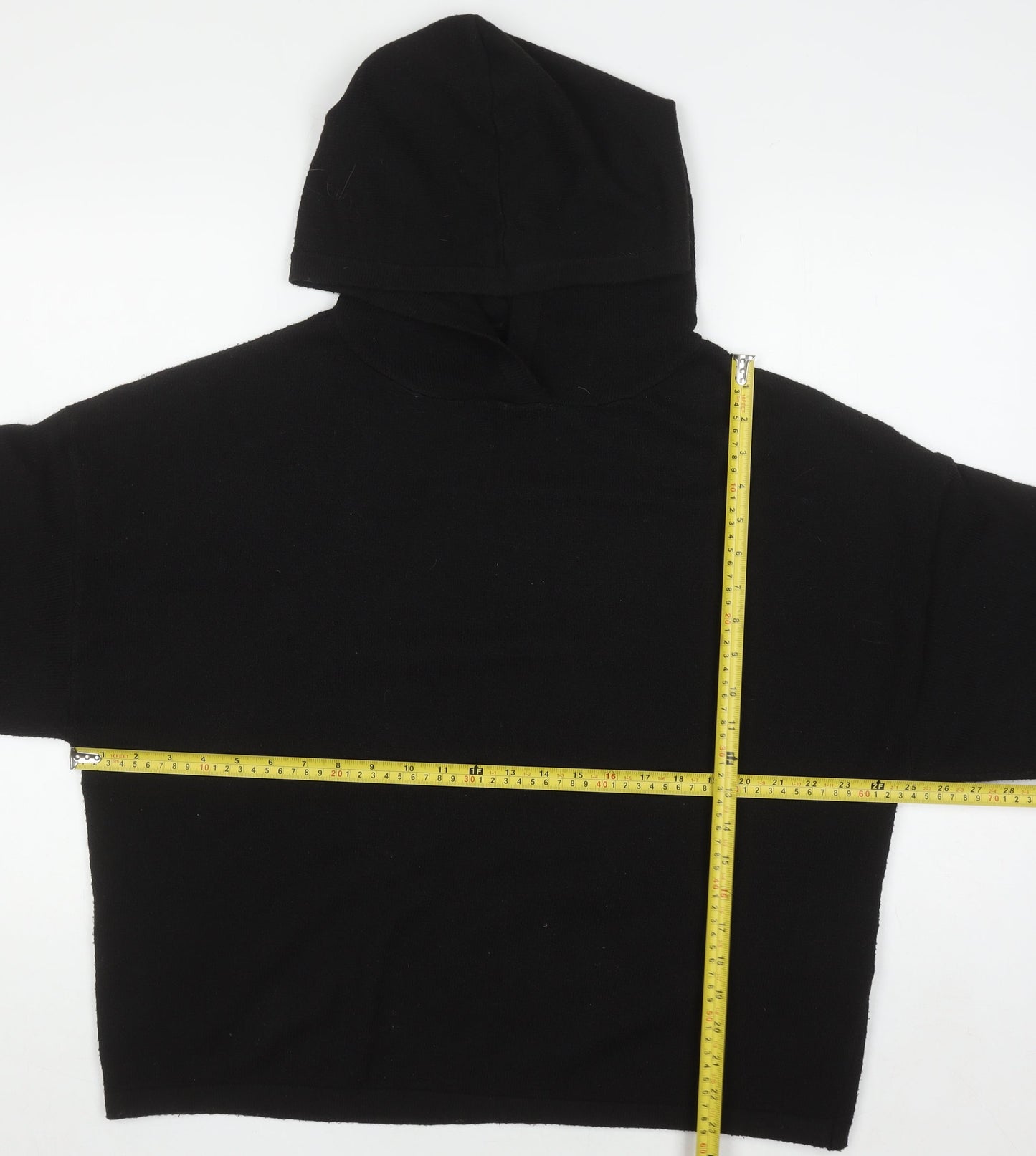 Jack Wills Womens Black UK 12 Pullover Hoodie 97% Polyester