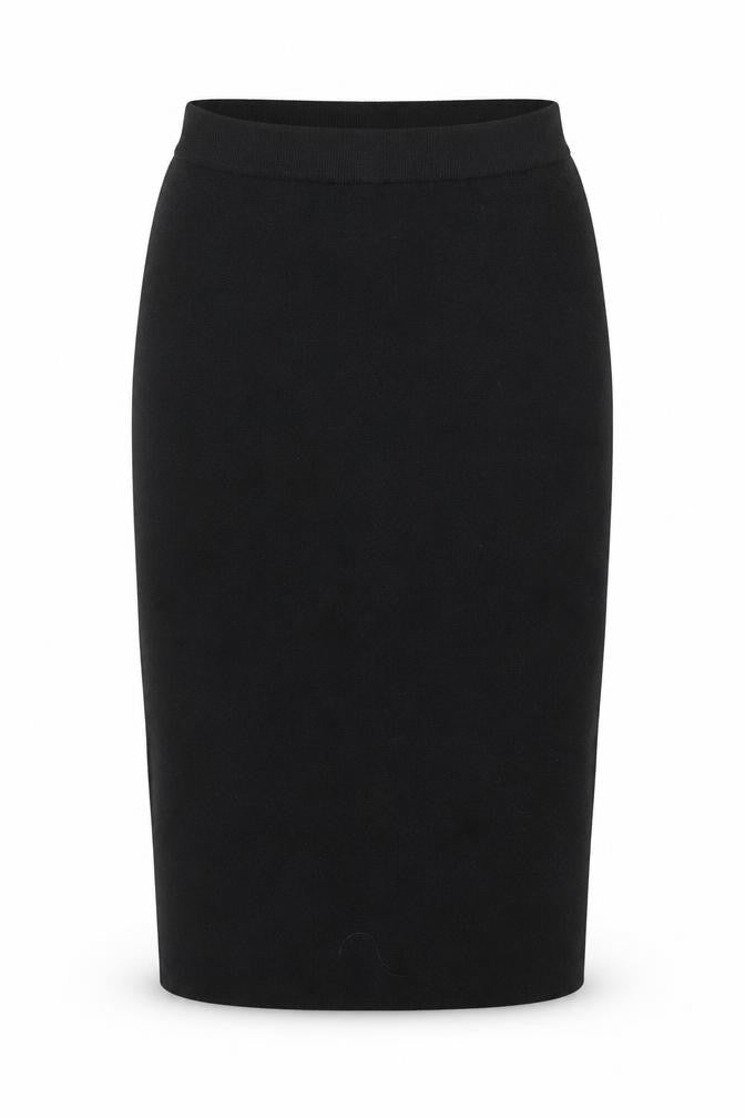 Lands' End Women's Black Knit Midi Pencil Skirt Size M