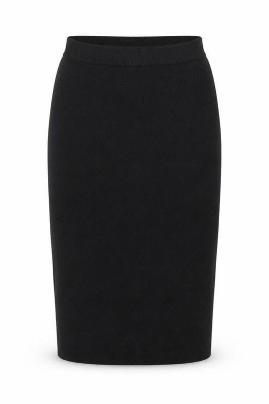 Lands' End Women's Black Knit Midi Pencil Skirt Size M